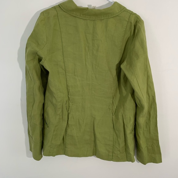 J Jill Small Tall 100% Linen Chartreuse Blazer New - Picture 7 of 12